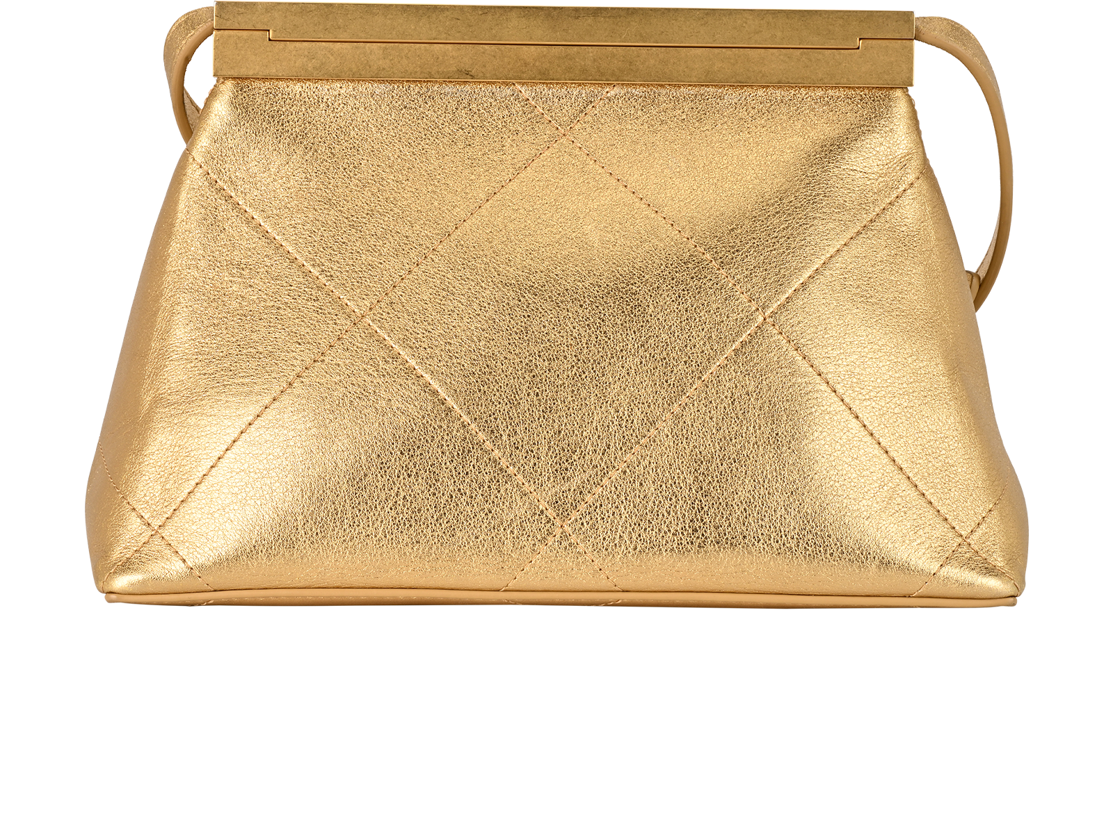 Kiss Lock Frame Shoulder Bag, &pound;1,600, Handbags, Gold, Leather, Back view